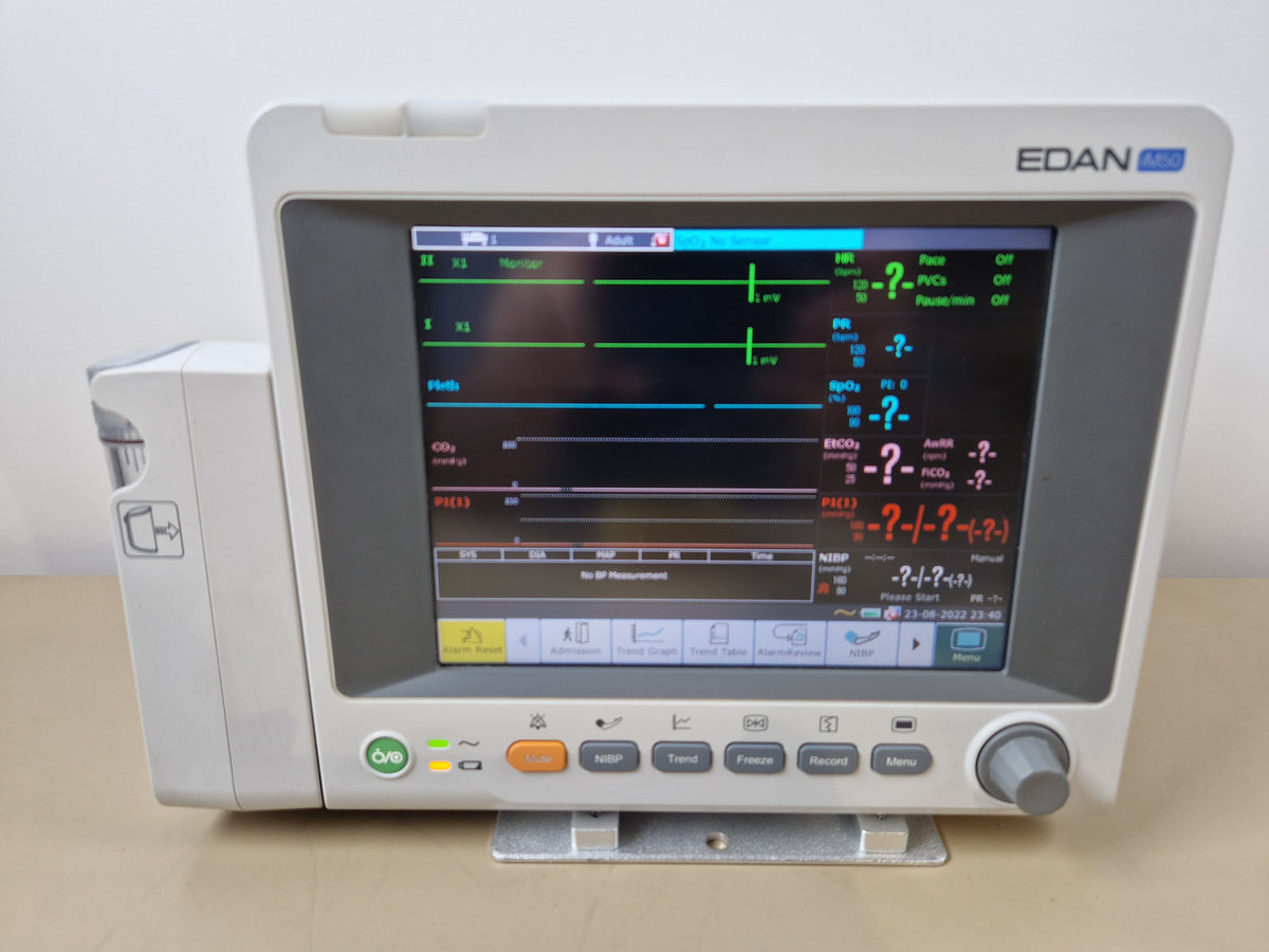 EDAN iM50 Patient Monitor with CO2 Module 12-Lead ECG SpO2 NIBP Temp IBP + Accessories