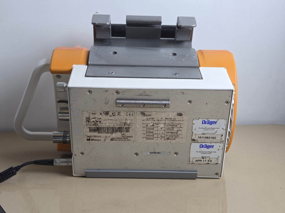 DRAEGER Drager oxylog 3000 plus ventilator drager with O2 hose + PSU