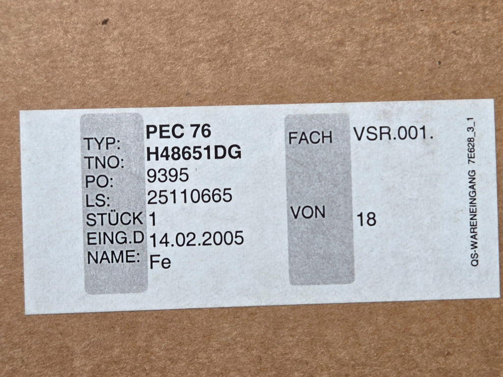 GE PEC76 H48651DG package label