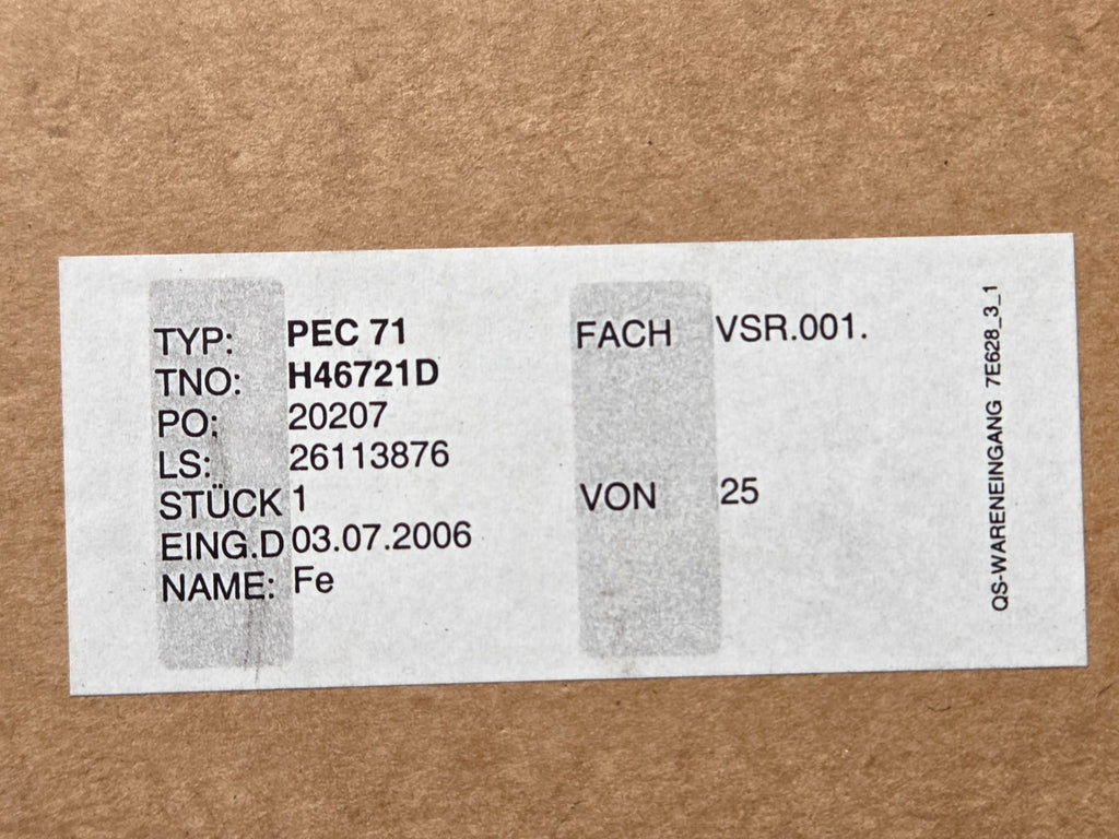 GE PEC71 H46721D package label