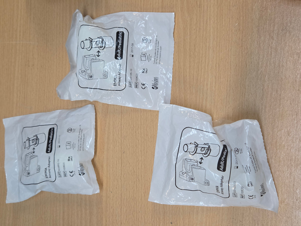 Masimo EMMA ETCO2 Mainstream Capnograph + 10x airway adapter + case ref:606100
