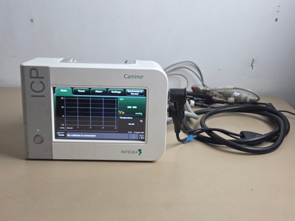 Integra Camino CAM02 ICP Temperature Monitor with PAC-1 + PMIO-MPM cable for GE patient monitor connections