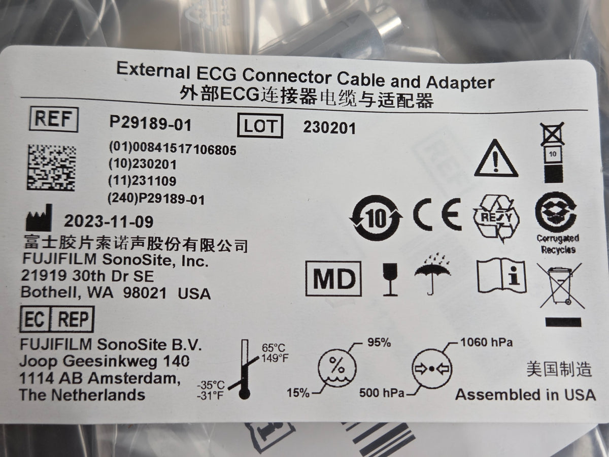 SonoSite P29189-01 external ECG connector cable and GE adapter – 20260818_231524.jpg