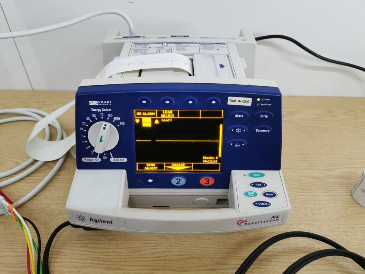 PHILIPS Agilent Heartstart XL M4735A with pacer + ECG + therapy cable + printer Defibrillator