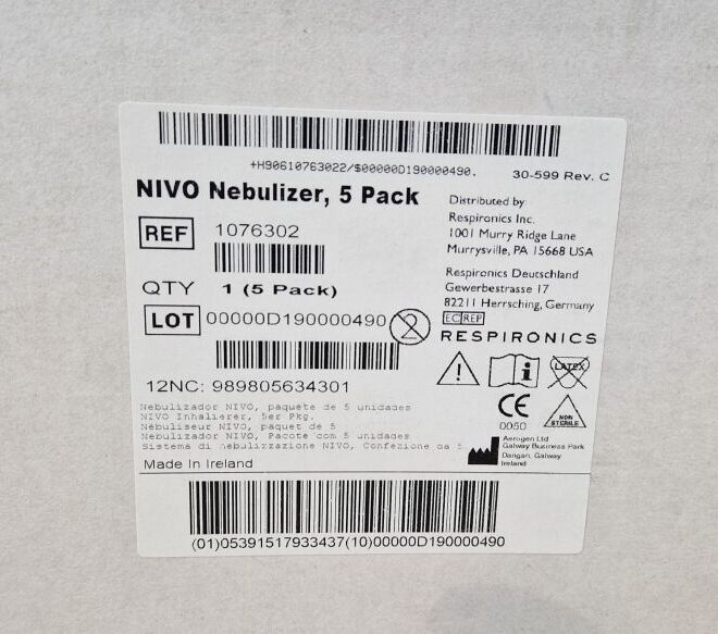 PHILIPS RESPIRONICS respronics philips nivo ref: 1076302 nebulizer pack of 5 Nebulizer