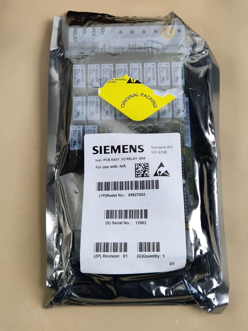 siemens PCB ASSY I/O relay S34 model no:098274522