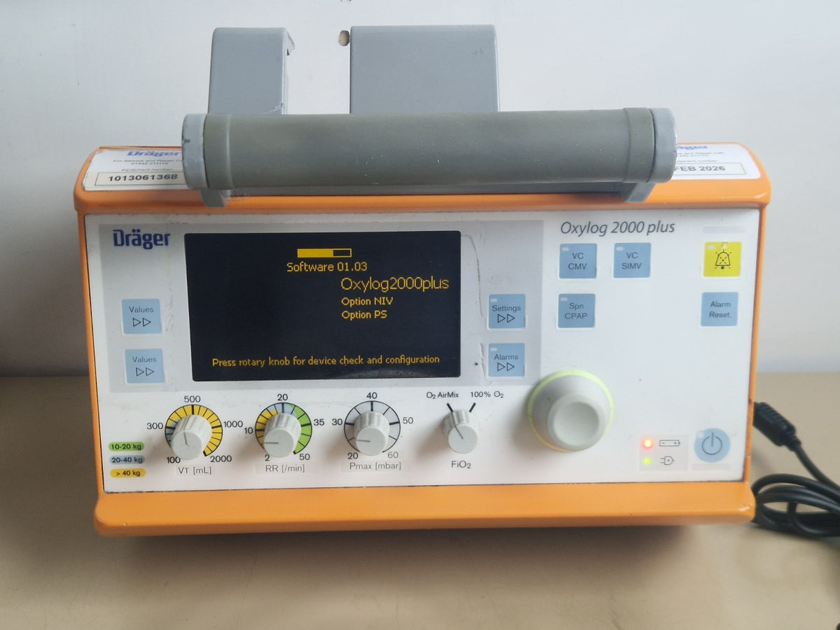 draeger drager oxylog 2000 plus ventilator drager with hose and power adapter15