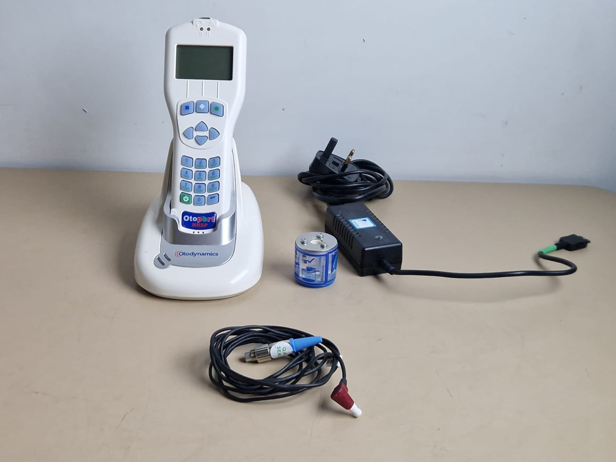 otodynamics NHSP otoport oae with docking station + probe cable + ear probe tip3