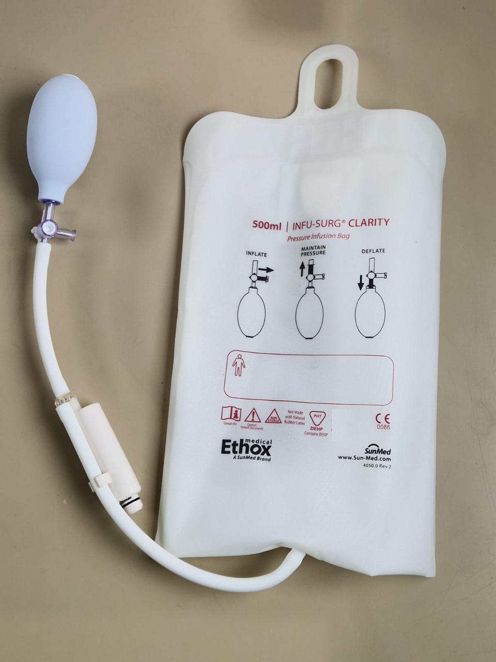 2x 500Ml Reusable Pressure Infusion Bag Fluid Cuff Pressure Bag + Pressure Gauge5