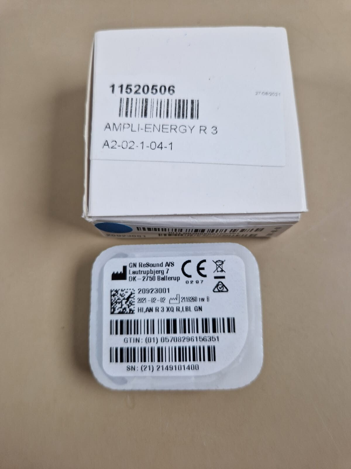 amplifon energy hearing aid Ampli Energi HI, AN R3 XQ R, LBL GN  2119260 rev B1