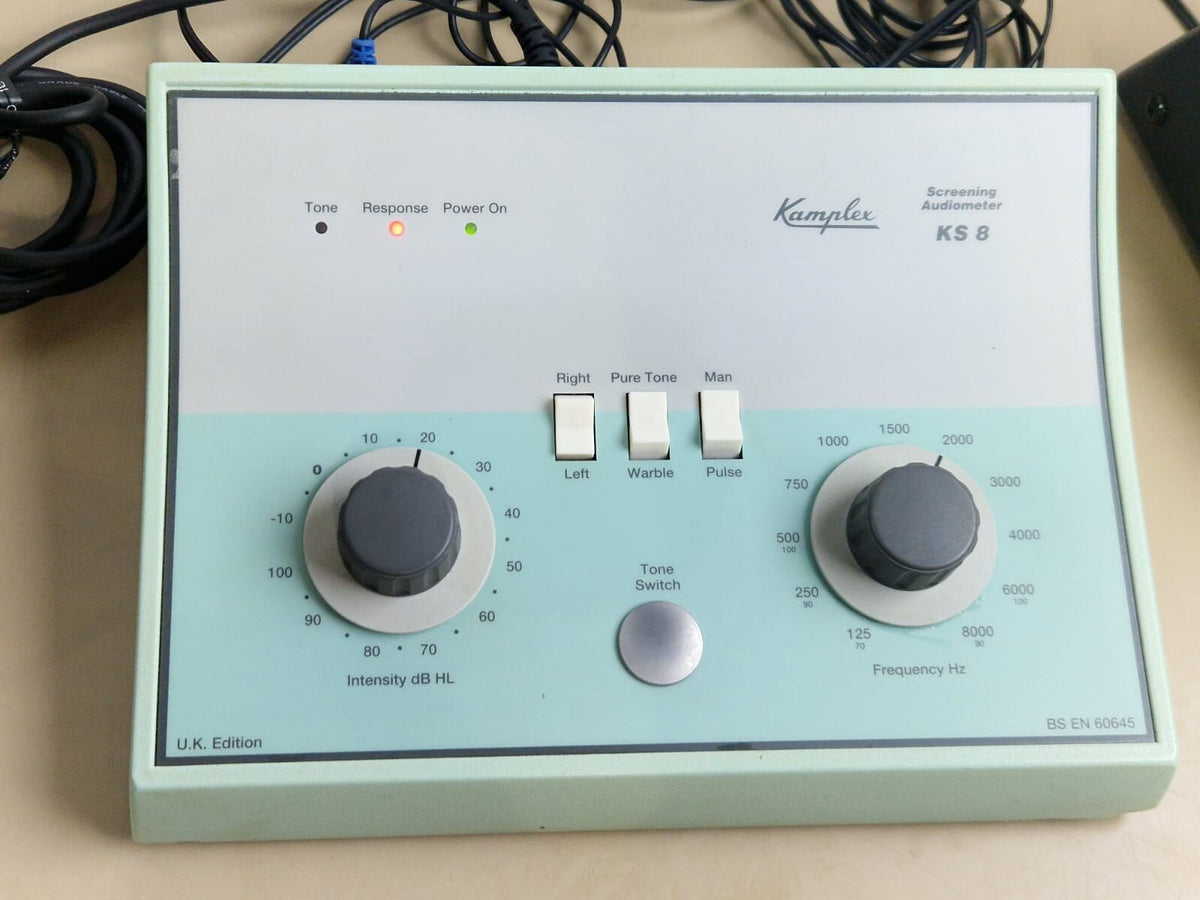 kamplex KS8 portable hearing aid analyzer tester headphone and controller1