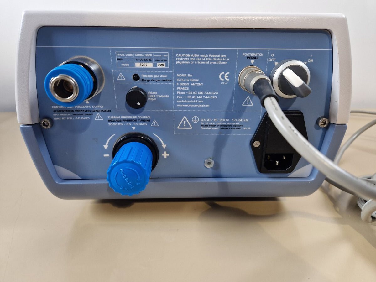 MORIA evolution 3 microkeratome console with CB 19303 turbine motor + footswitch13