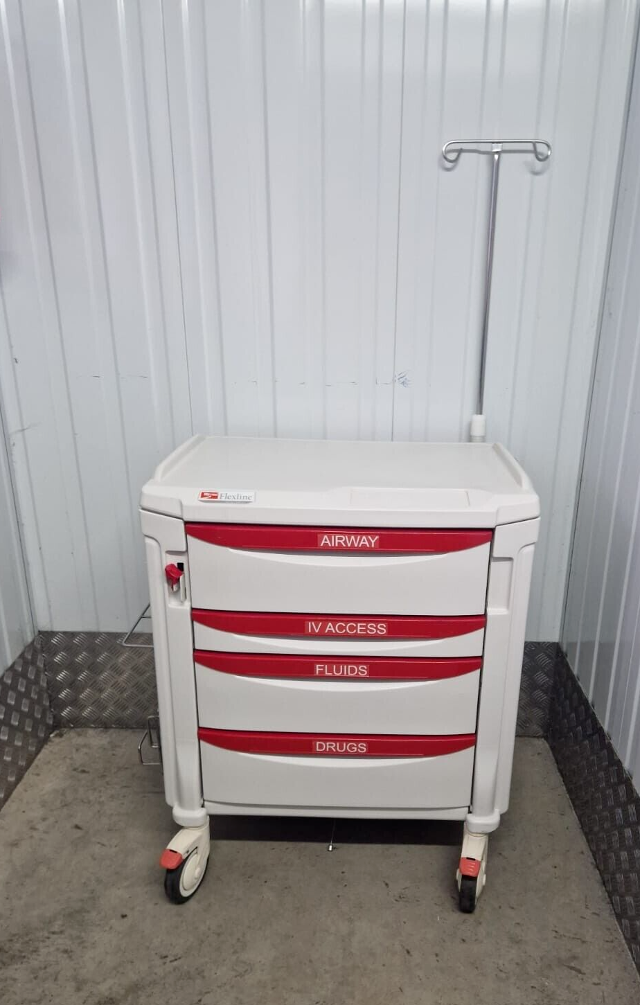 metro flexline crash cart trolley Microban Antimicrobial + IV stand power point0