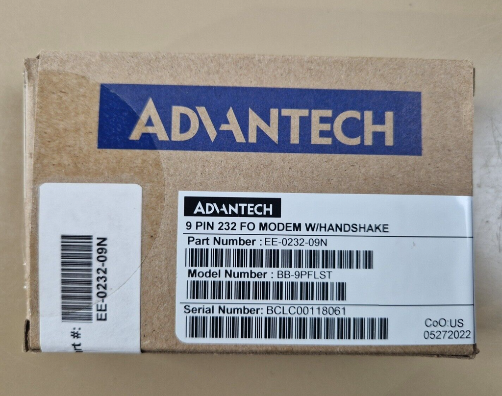 advantech BB 9PFLST serial to fiber converter, RS 232 Modem DB9 F to MM Fiber ST1
