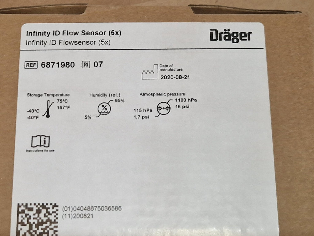 5x drager evita infinity ID air flow sensor ref: 68719803