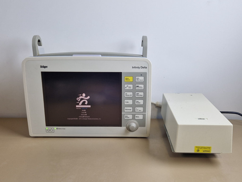 drager delta infinity patient monitor + ECG SpO2 NIBP Temp hemomed module5