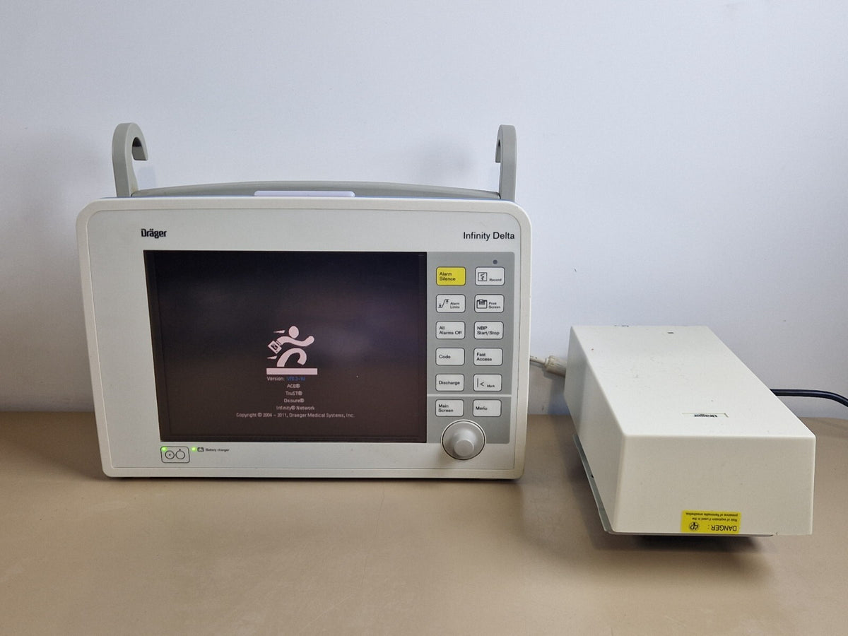 drager delta infinity patient monitor + ECG SpO2 NIBP Temp hemomed module5