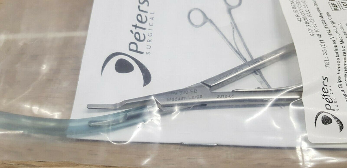 vitalitec hemostatic medium clips medium large 20cm peters surgical PB320 EB3