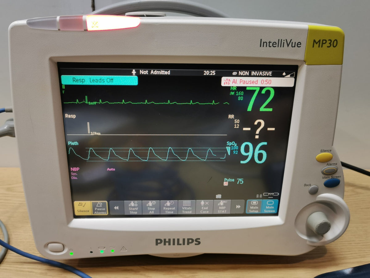 philips intelliVue MP30 patient monitor M3001A module SpO2 sensor ECG NIBP cable1