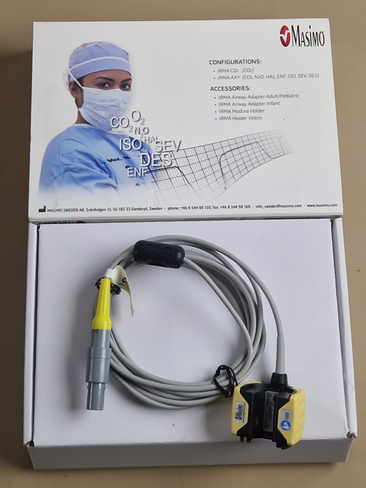 masimo IRMA CO2 and multi gas sensor with lemo connector ref: 2001070