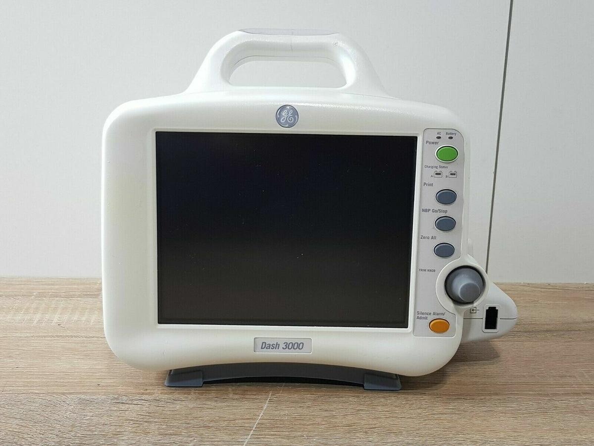 GE dash 3000 patient monitor with capnoflex LF CO2 module  NIBP ECG Sp O2 cables3