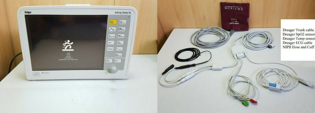 drager dreager delta infinity XL patient monitor with trunk cable  ECG SpO2 NIBP0