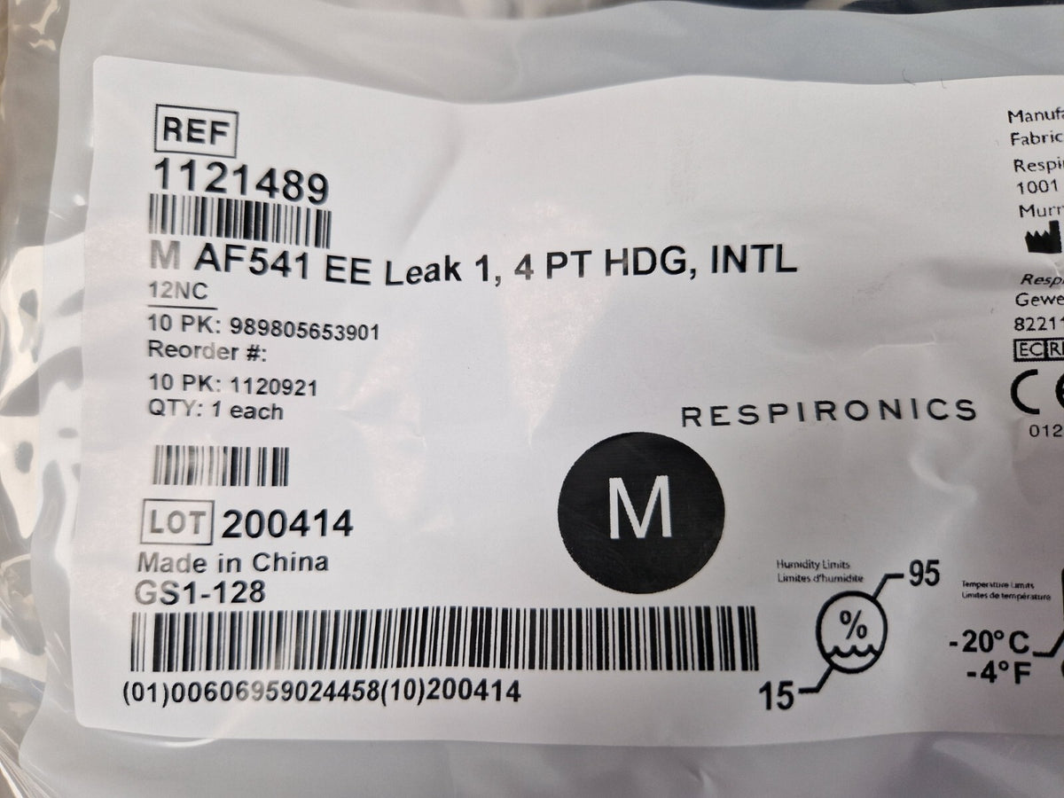 9x mask philips respironics AF541 EE 1 leak,  4 PT HDG ref: 1020921 and 11214892