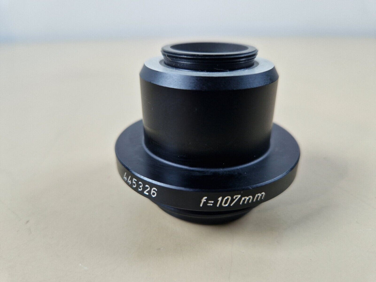 leica wild 445326 f=107mm surgical microscope camera mount adapter with lens0