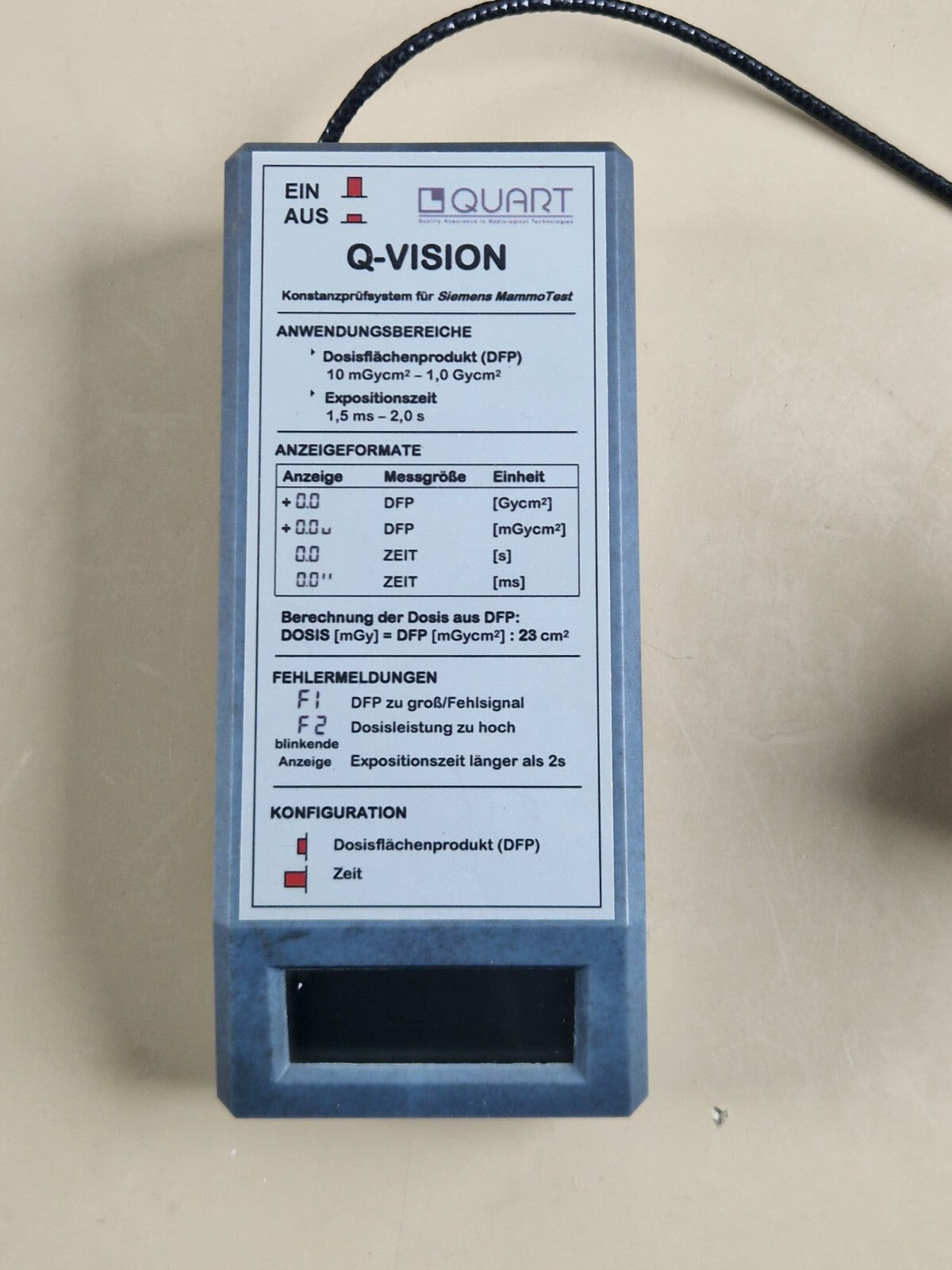 siemens mammo test quart Q vision mammomat mammography phantom18