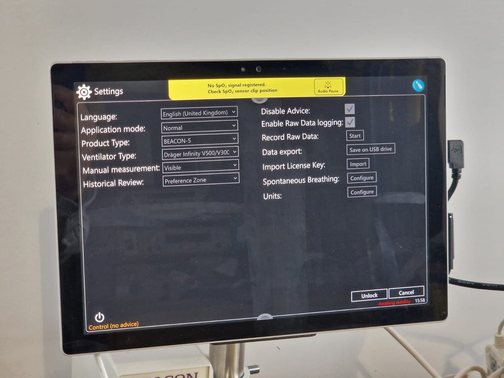 FetO2   PETCo2   Vt   SpO2 patient monitor beacon caresystem exercise test5