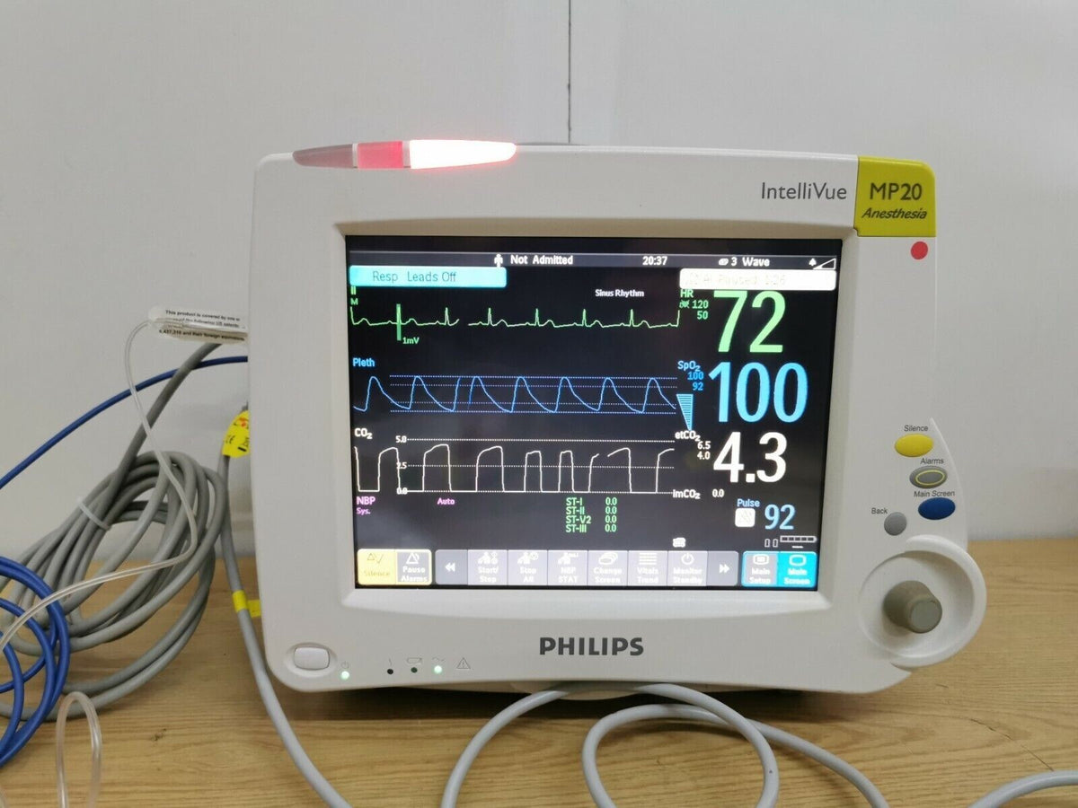 philips MP20 patient monitor M3001A M3015A CO2 module SpO2 NIBP ECG IBP cal 20252