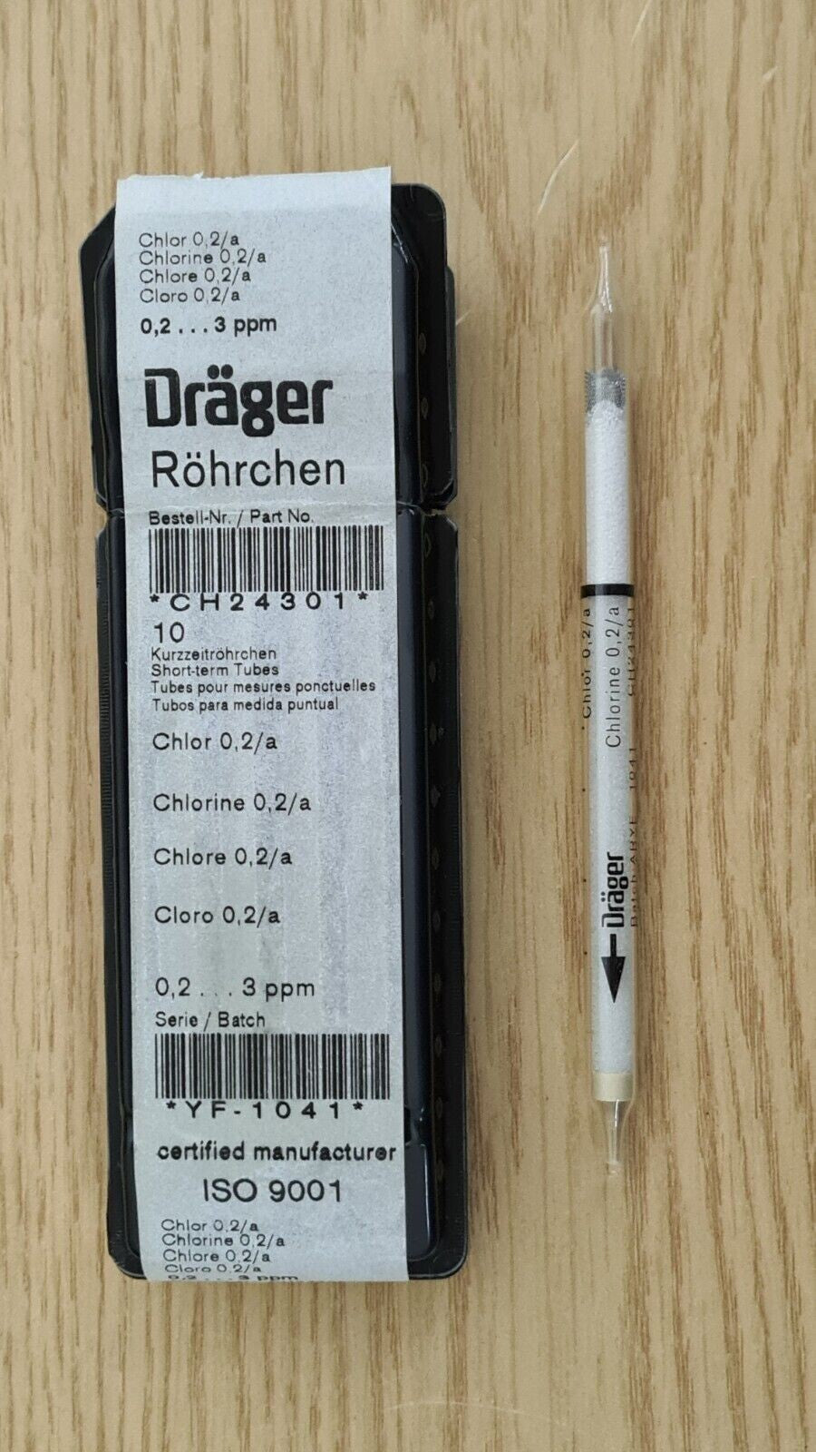 18x chlorine 0.2a   0.2 to 3 ppm pen + dreager drager gas detection accuro pump6