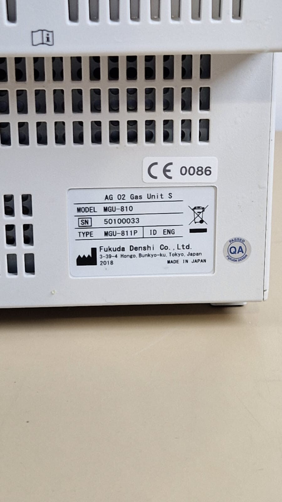 fukuda denshi ref: MGU-810 type MGU-811P  anaesthetic gas module with spirometer4