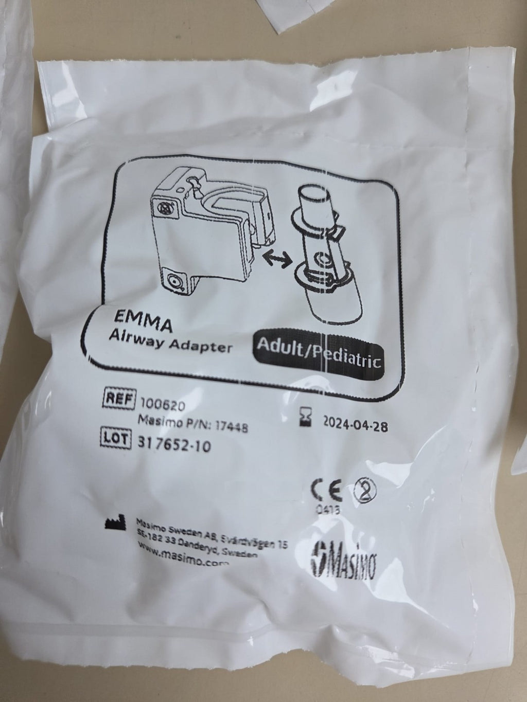 Masimo EMMA ETCO2 Mainstream Capnograph + 10x airway adapter + case ref:60610010