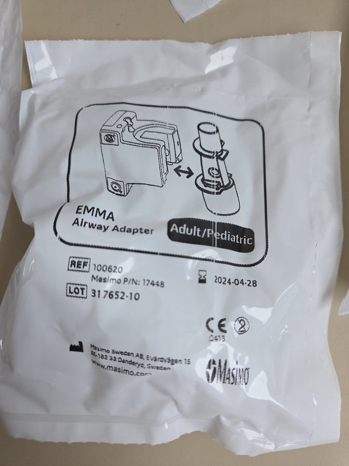 Masimo EMMA ETCO2 Mainstream Capnograph + 10x airway adapter + case ref:60610010
