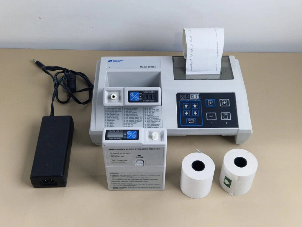 2x spacelabs 90207A BP   ABPM recorder and model 90239A report generator printer1