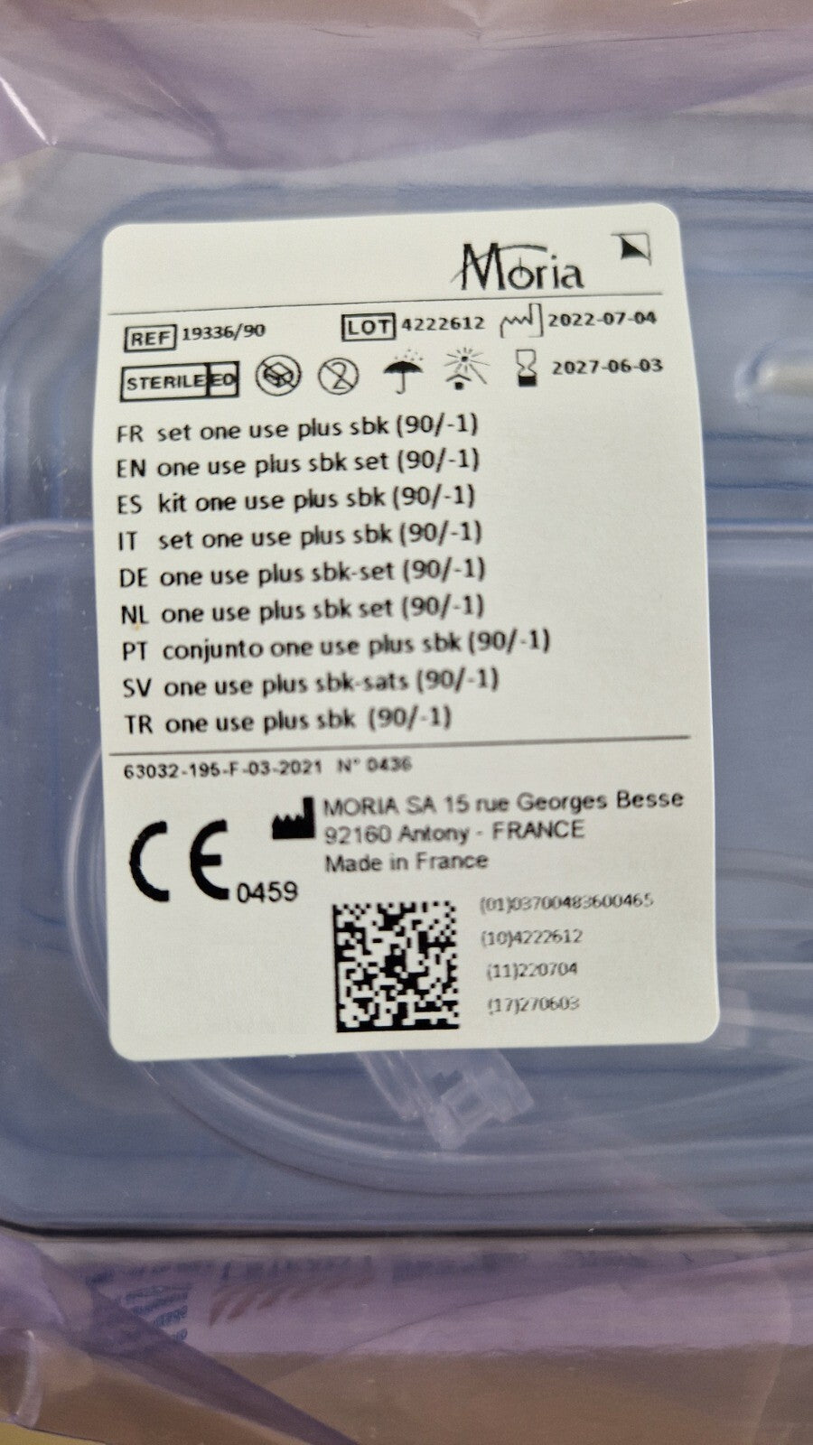 5x moria one use plus set SBK (90/ 1) ref: 19336/90   head, blade suction ring2
