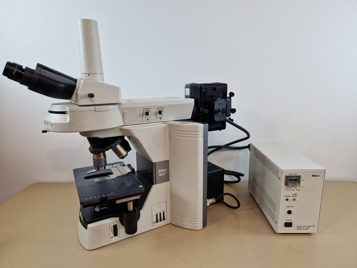 nikon eclipse 80i Epi illumination fluorescen microscope + plan fluor objective0