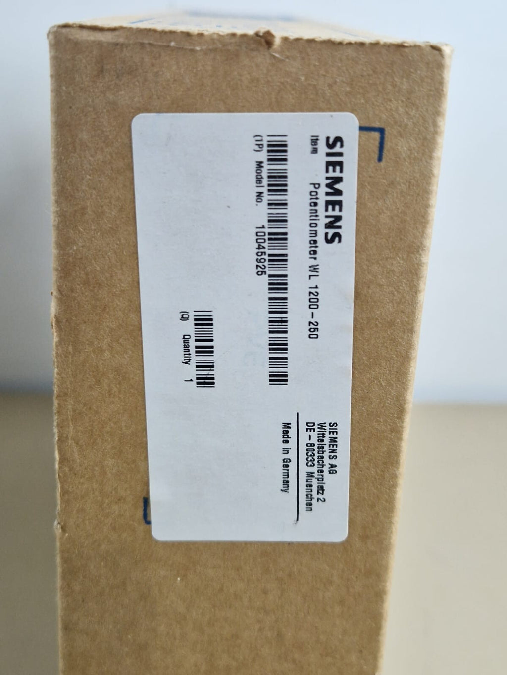 siemens potentiomatar WL 1200 250 model no:100459252