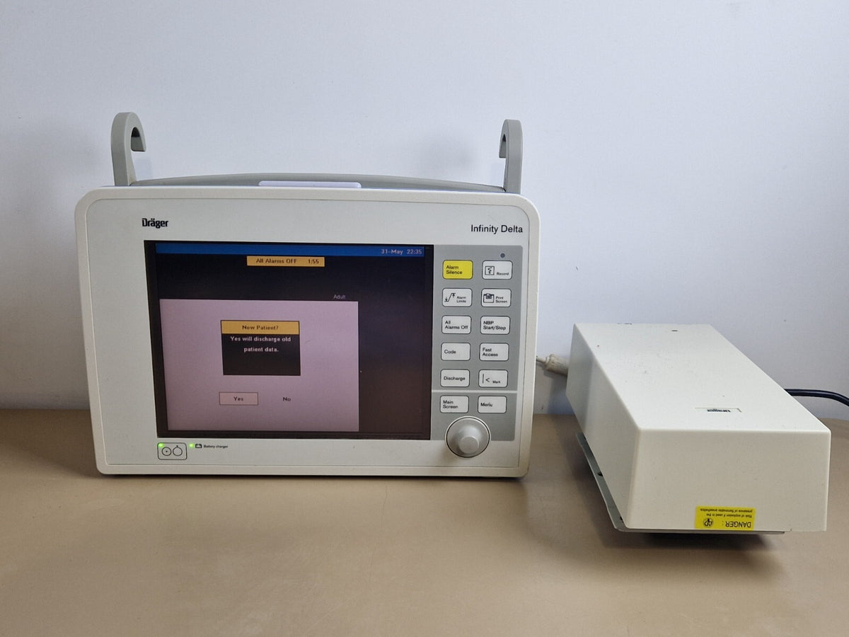 drager delta infinity patient monitor + ECG SpO2 NIBP Temp hemomed module4