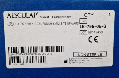 aesculap hajek spheniodal punch 5mm bite upward ref: LG 795 05 G aesculap0