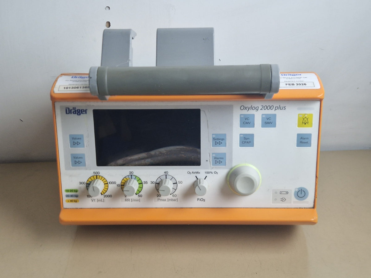 draeger drager oxylog 2000 plus ventilator drager with hose and power adapter3
