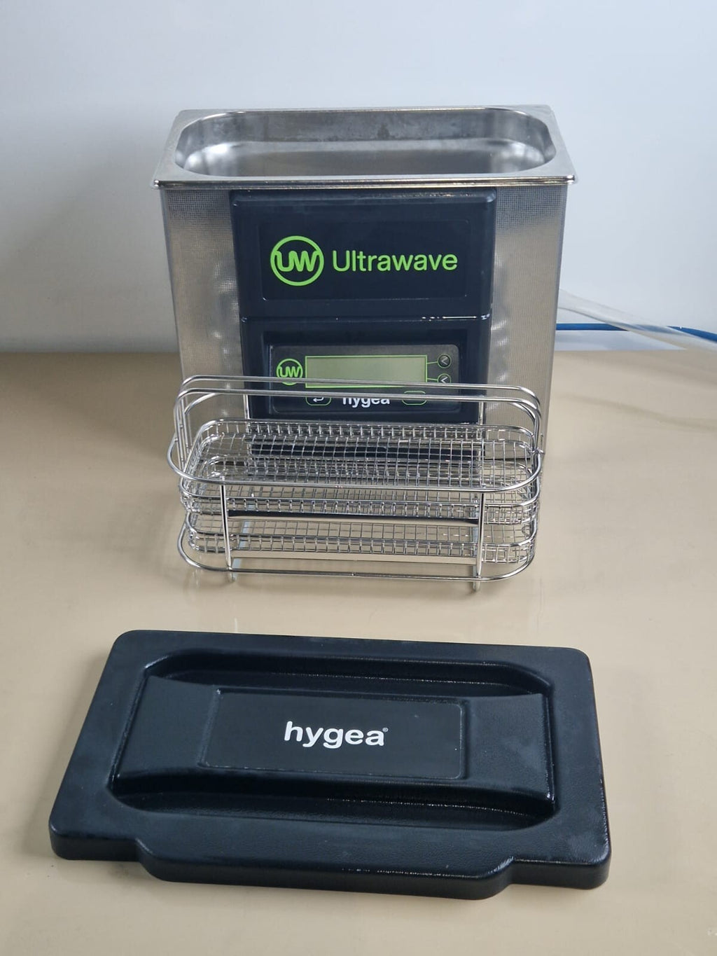 hygea 1 ultrawave ultrasonic water bath cleaner 250 watts with lid   basket0