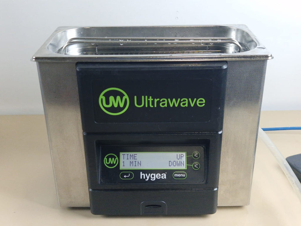 hygea 1 ultrawave ultrasonic water bath cleaner 250 watts with lid   basket11