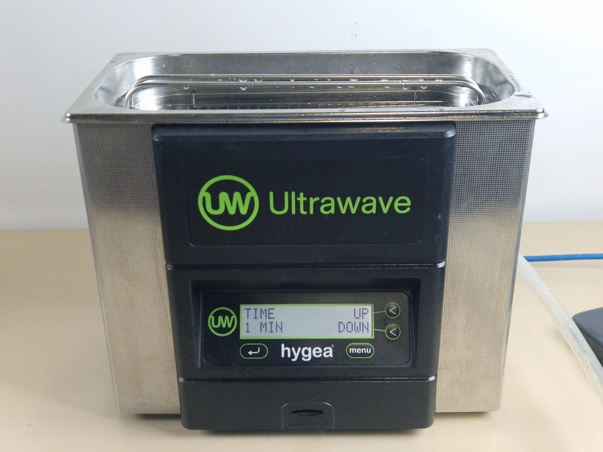 hygea 1 ultrawave ultrasonic water bath cleaner 250 watts with lid   basket11