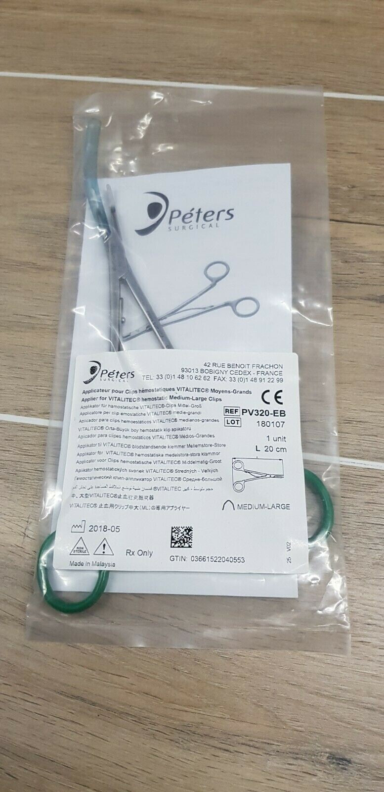 vitalitec hemostatic medium clips medium large 20cm peters surgical PB320 EB1