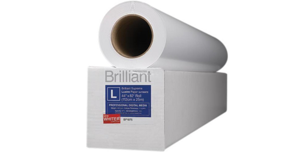 brilliant supreme lustre paper ultimate 44" x 82ft roll (112 cm x 25 m ) 300gsm5