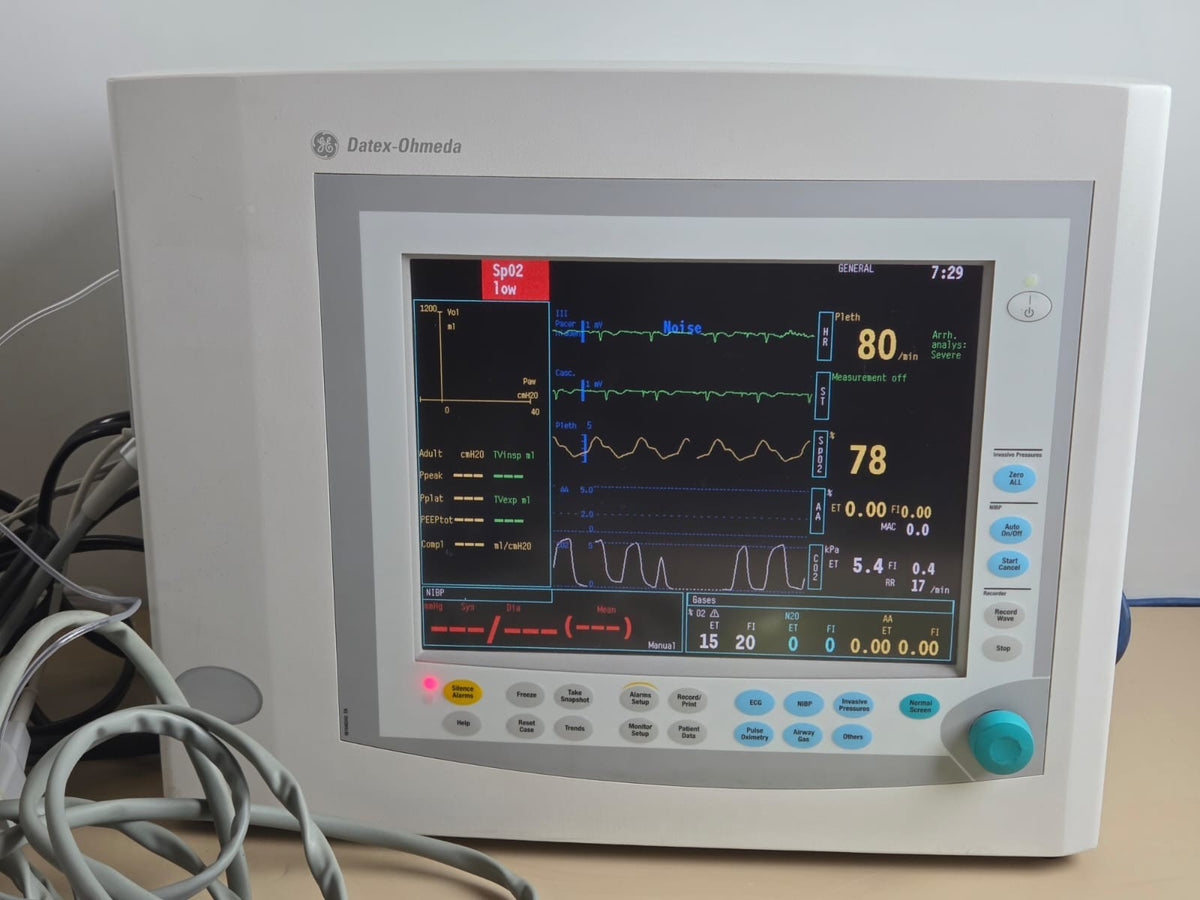 MRI mri compatible ge datex ohmeda S5 patient monitor AA gas module + printer1