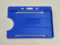 200x ID badge holder landscape blue CR80 Single Sided Rigid Slide in Open face0