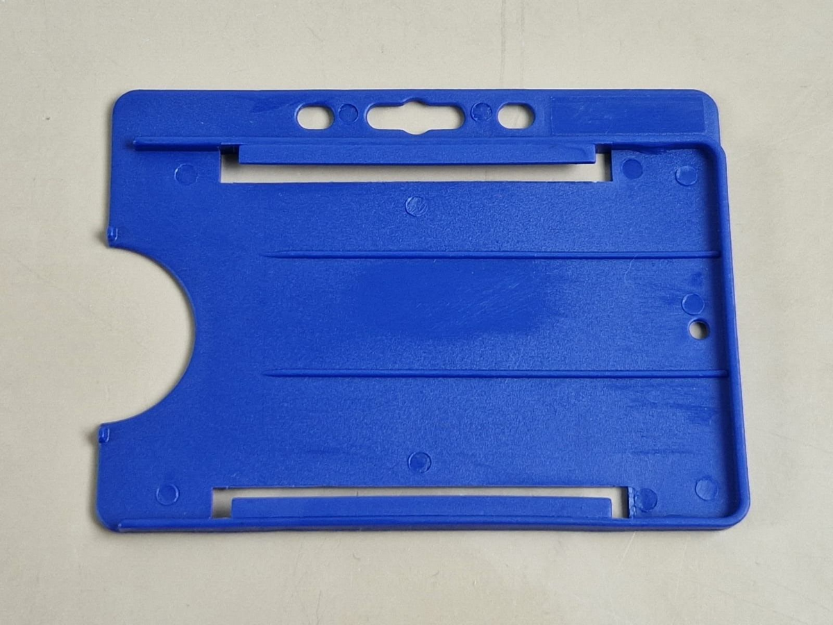 200x ID badge holder landscape blue CR80 Single Sided Rigid Slide in Open face0